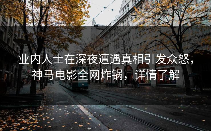 业内人士在深夜遭遇真相引发众怒，神马电影全网炸锅，详情了解