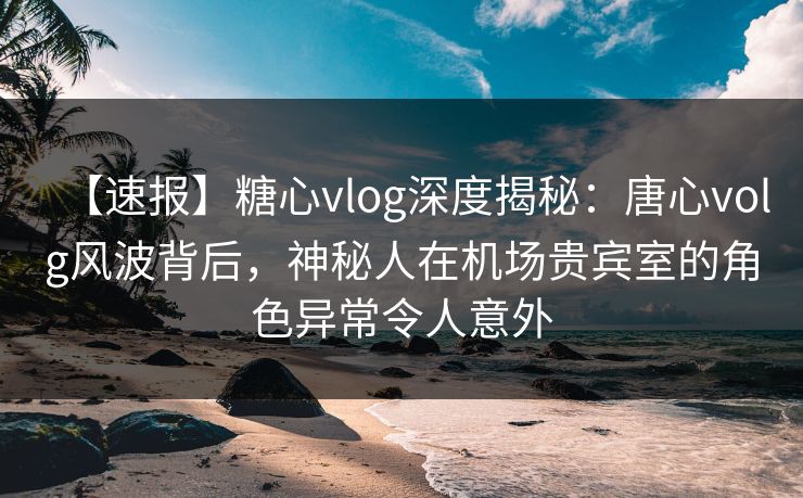 【速报】糖心vlog深度揭秘:唐心volg风波背后,神秘人在机场贵宾室的角色异常令人意外 【速报】糖心vlog深度揭秘:唐心volg风波背后,神秘人在机场贵宾室的角色异常令人意外