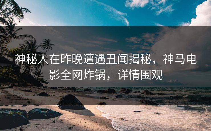 神秘人在昨晚遭遇丑闻揭秘，神马电影全网炸锅，详情围观
