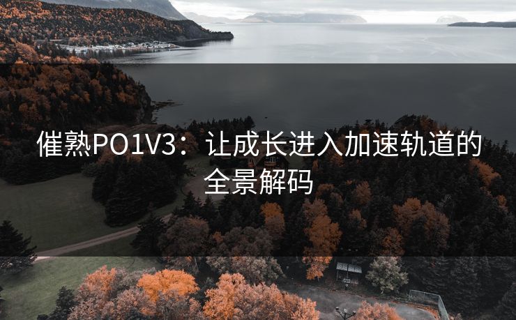 催熟PO1V3:让成长进入加速轨道的全景解码 催熟PO1V3:让成长进入加速轨道的全景解码